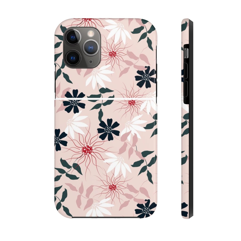 Black and Pink Floral Tough Phone Case - Super-Cute & Impact Resistant for iPhones & Samsung - We Love Your Gift