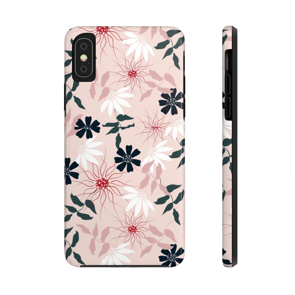 Black and Pink Floral Tough Phone Case - Super-Cute & Impact Resistant for iPhones & Samsung - We Love Your Gift