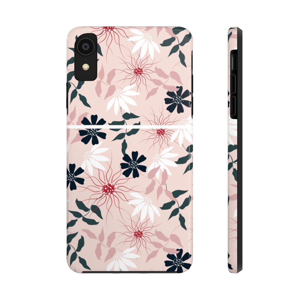 Black and Pink Floral Tough Phone Case - Super-Cute & Impact Resistant for iPhones & Samsung - We Love Your Gift