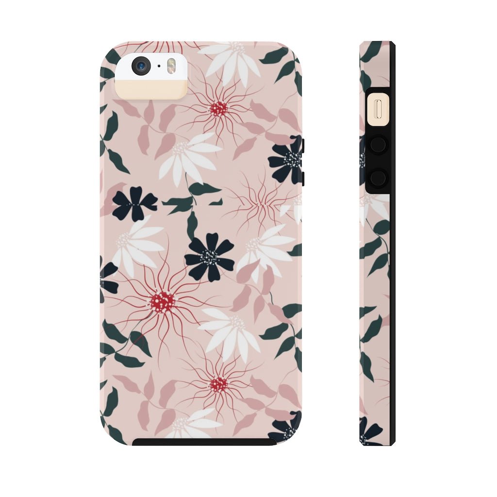 Black and Pink Floral Tough Phone Case - Super-Cute & Impact Resistant for iPhones & Samsung - We Love Your Gift