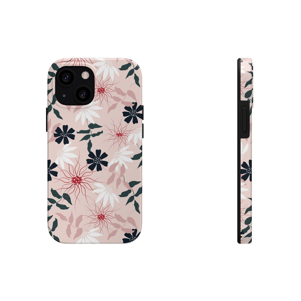 Black and Pink Floral Tough Phone Case - Super-Cute & Impact Resistant for iPhones & Samsung - We Love Your Gift