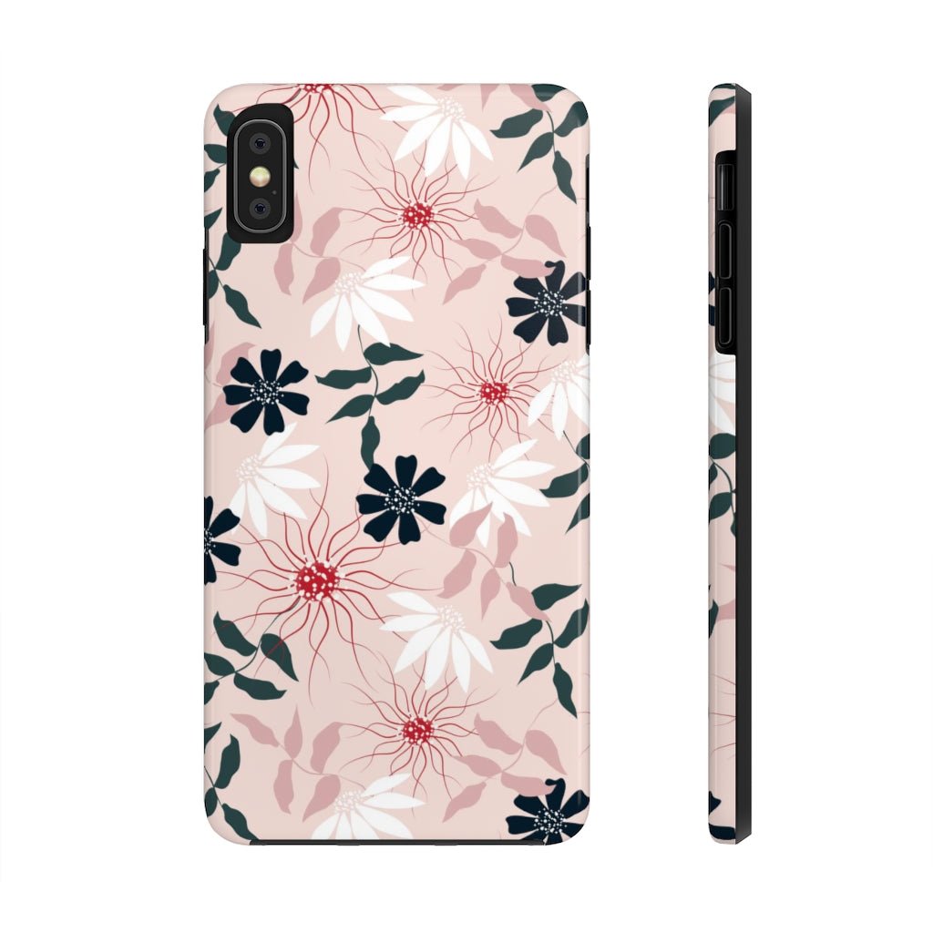 Black and Pink Floral Tough Phone Case - Super-Cute & Impact Resistant for iPhones & Samsung - We Love Your Gift