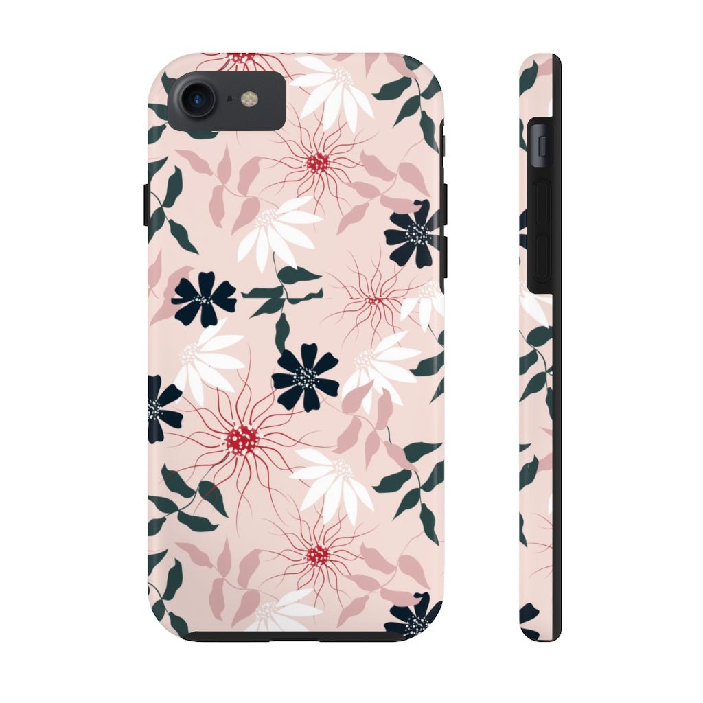 Black and Pink Floral Tough Phone Case - Super-Cute & Impact Resistant for iPhones & Samsung - We Love Your Gift