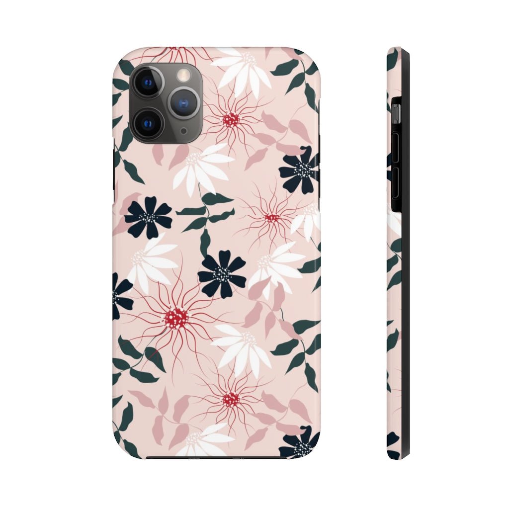 Black and Pink Floral Tough Phone Case - Super-Cute & Impact Resistant for iPhones & Samsung - We Love Your Gift