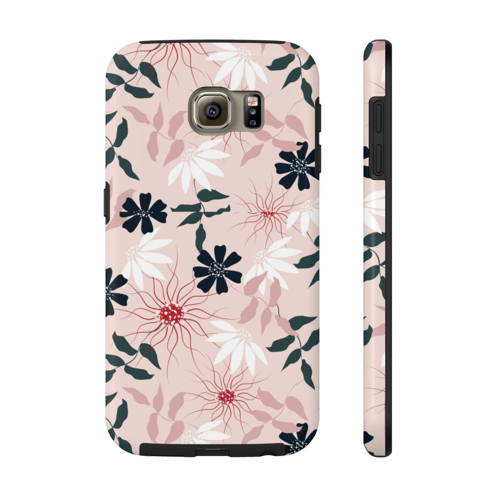 Black and Pink Floral Tough Phone Case - Super-Cute & Impact Resistant for iPhones & Samsung - We Love Your Gift