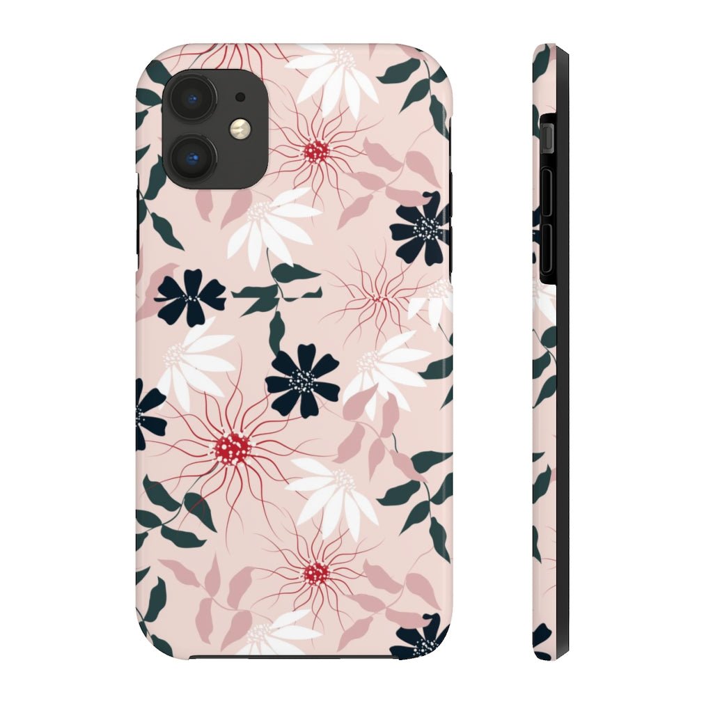 Black and Pink Floral Tough Phone Case - Super-Cute & Impact Resistant for iPhones & Samsung - We Love Your Gift