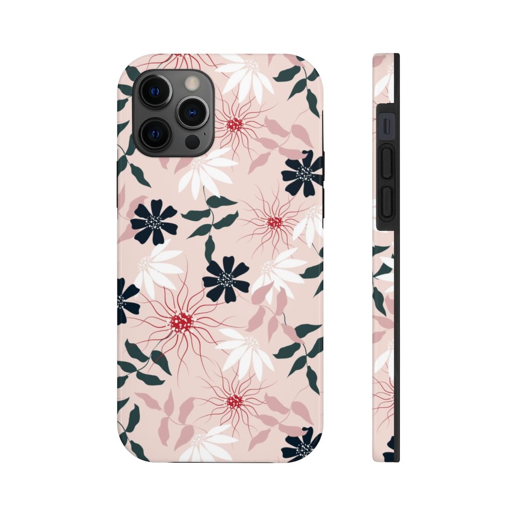 Black and Pink Floral Tough Phone Case - Super-Cute & Impact Resistant for iPhones & Samsung - We Love Your Gift