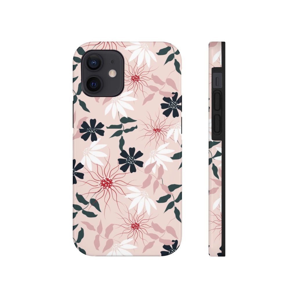 Black and Pink Floral Tough Phone Case - Super-Cute & Impact Resistant for iPhones & Samsung - We Love Your Gift