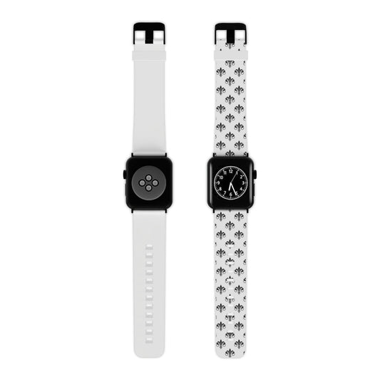 Black and White Fleur De Lis Apple Watch Band - We Love Your Gift