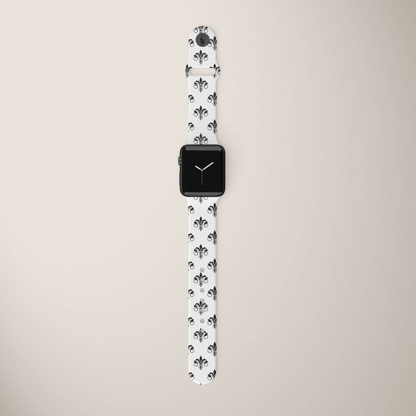 Black and White Fleur De Lis Apple Watch Band - We Love Your Gift