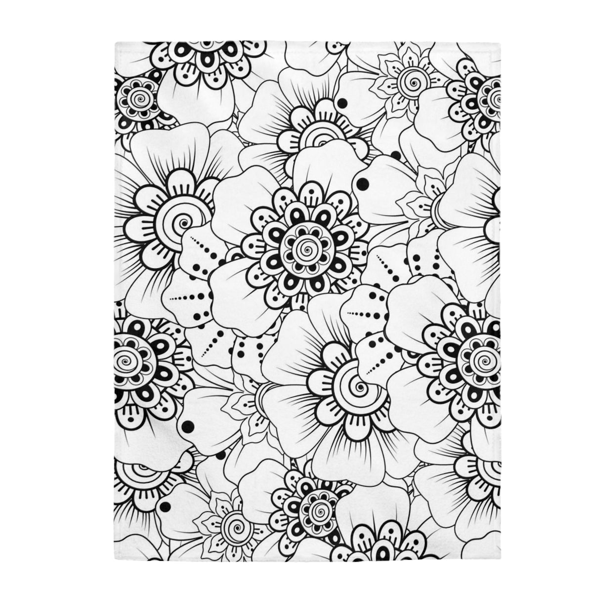 Black and White Flowers Velveteen Plush Blanket - Super Soft, Warm & Cozy - We Love Your Gift