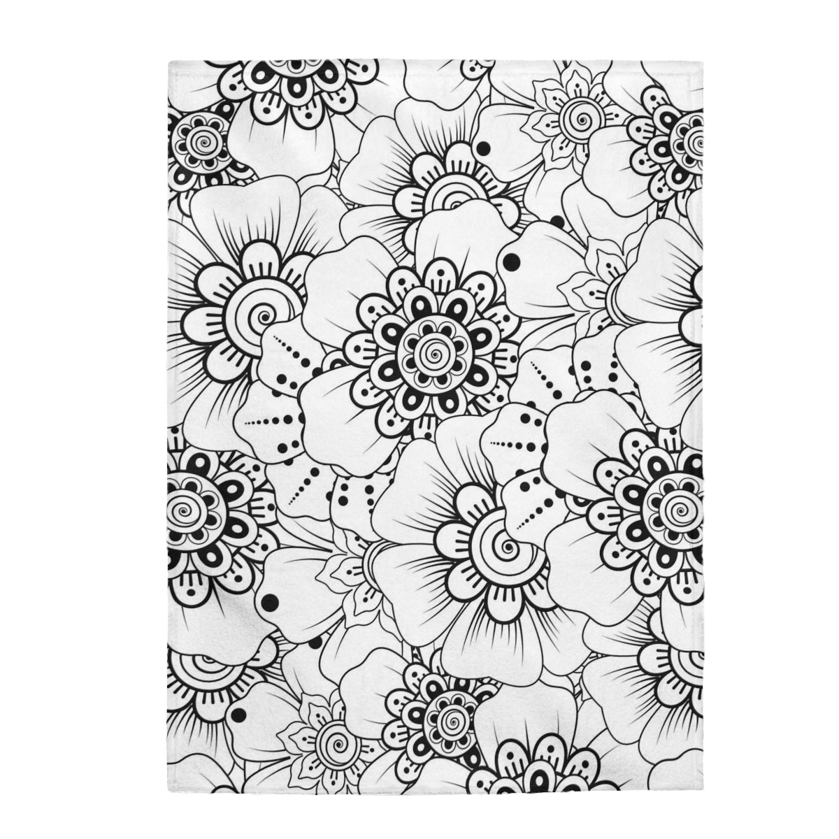 Black and White Flowers Velveteen Plush Blanket - Super Soft, Warm & Cozy - We Love Your Gift