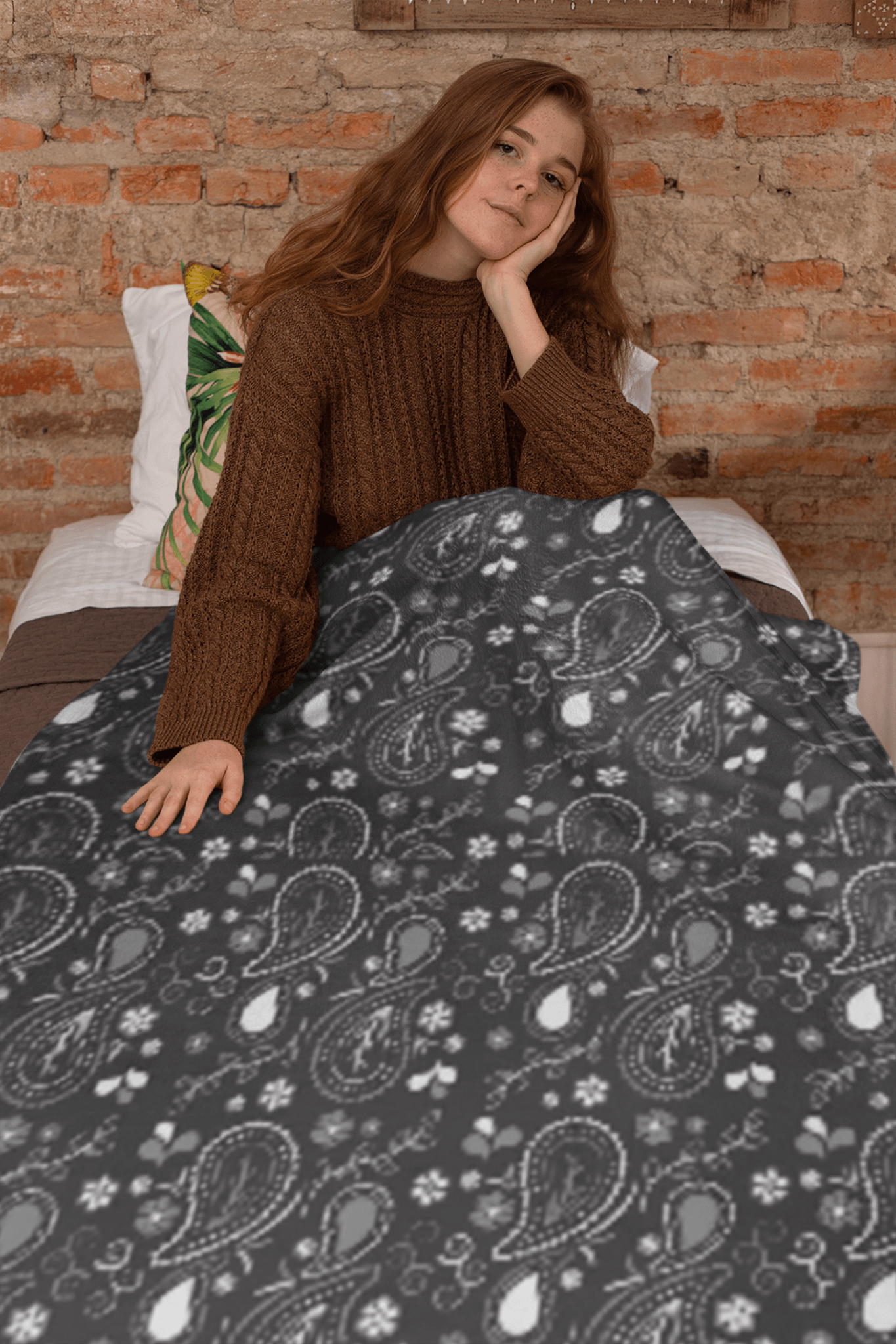 Black Bandana Velveteen Plush Blanket - Super Soft, Warm & Cozy - We Love Your Gift