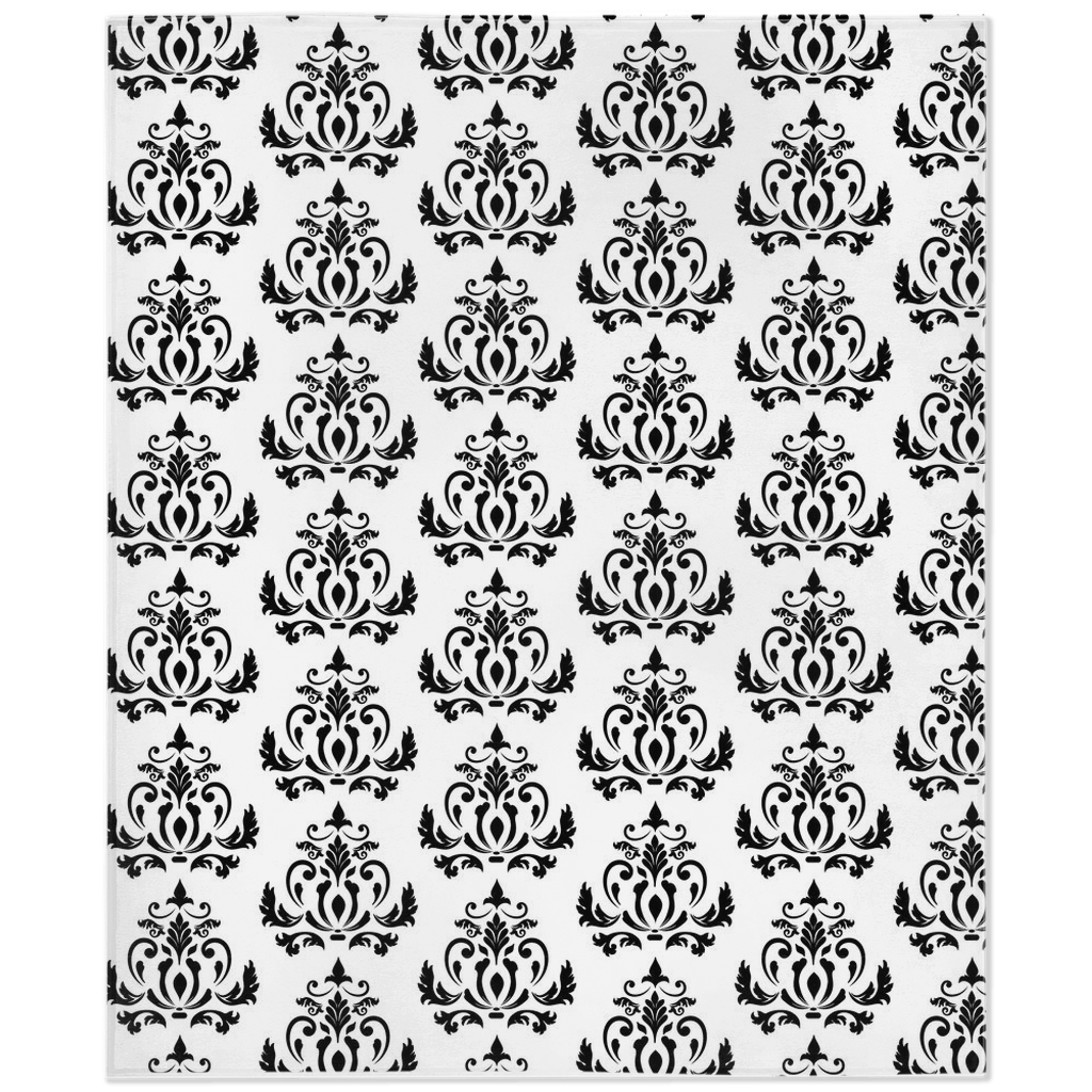 Black Damask Cute Minky Blankets - We Love Your Gift