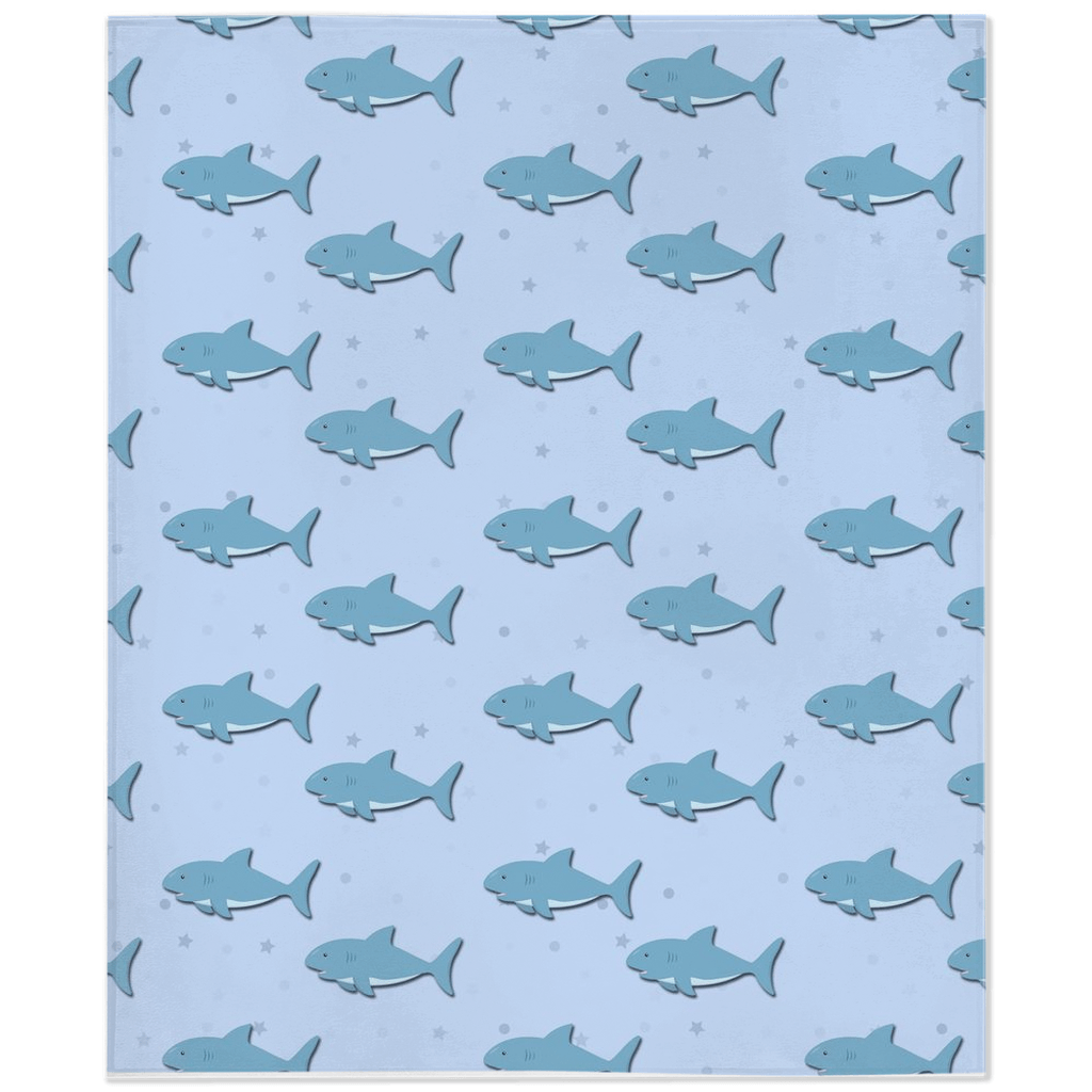 Blue Sharks Minky Blankets - We Love Your Gift