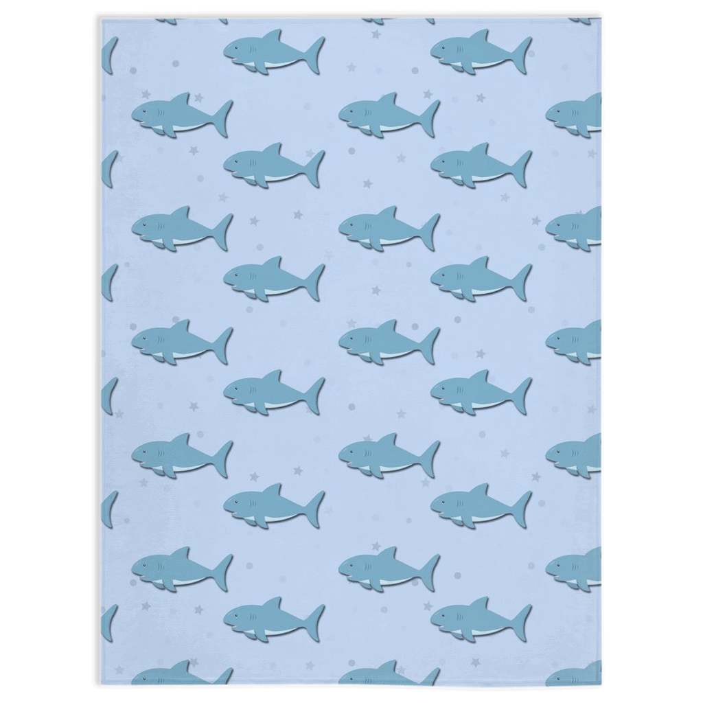 Blue Sharks Minky Blankets - We Love Your Gift