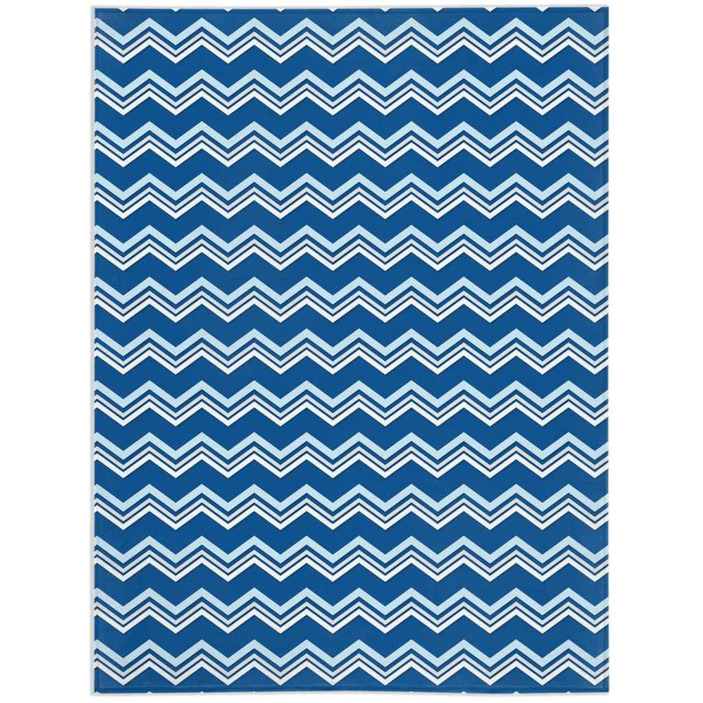 Blue Zigzag Minky Blankets - We Love Your Gift