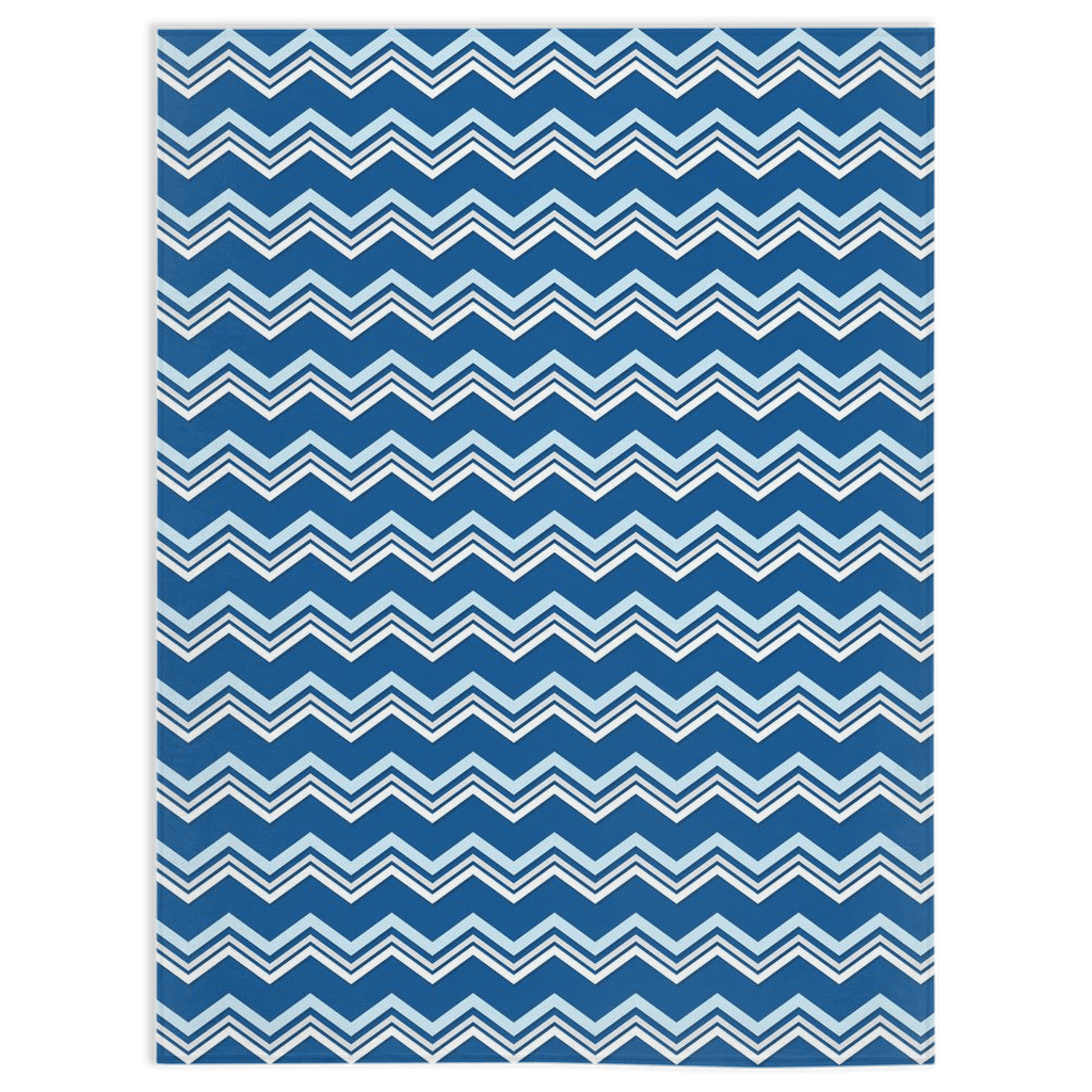 Blue Zigzag Minky Blankets - We Love Your Gift