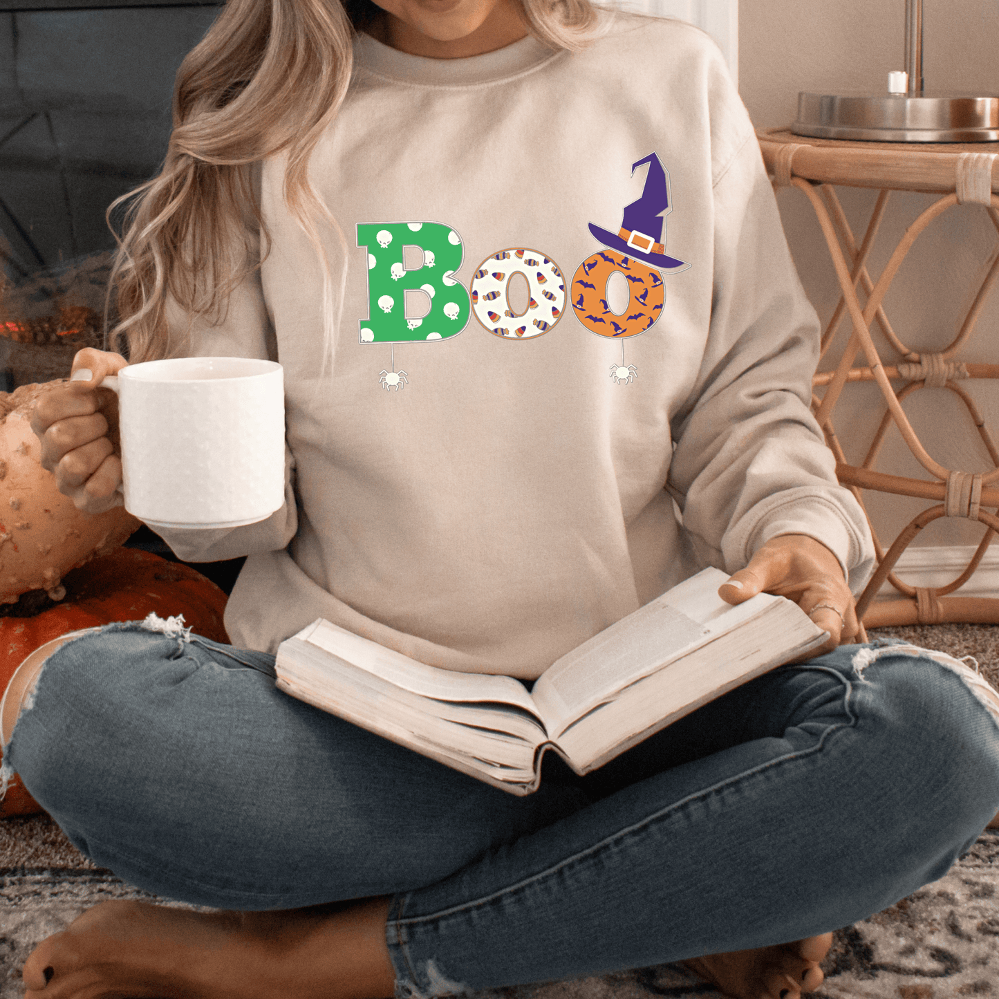 BOO Print Sweatshirt for Fall - We Love Your Gift