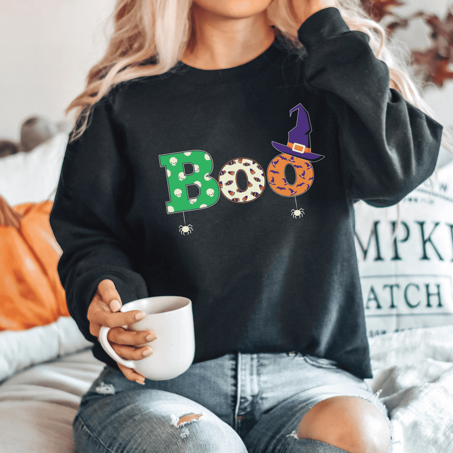 BOO Print Sweatshirt for Fall - We Love Your Gift