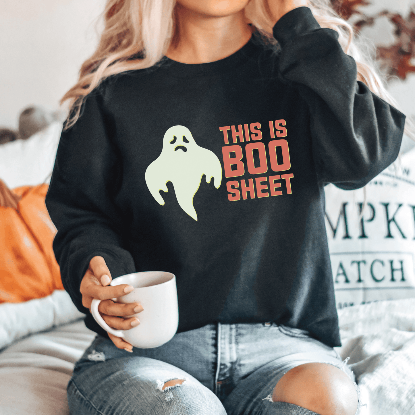 BOO Sheet Sweatshirt Print for Fall - We Love Your Gift