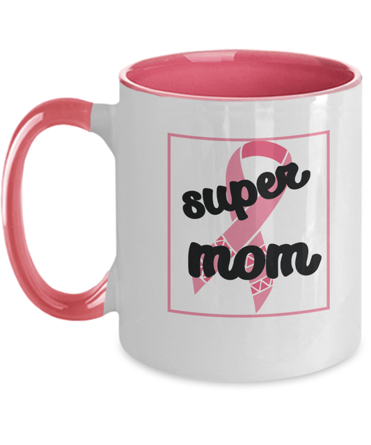 Breast Cancer Super Mom Pink Mug - We Love Your Gift