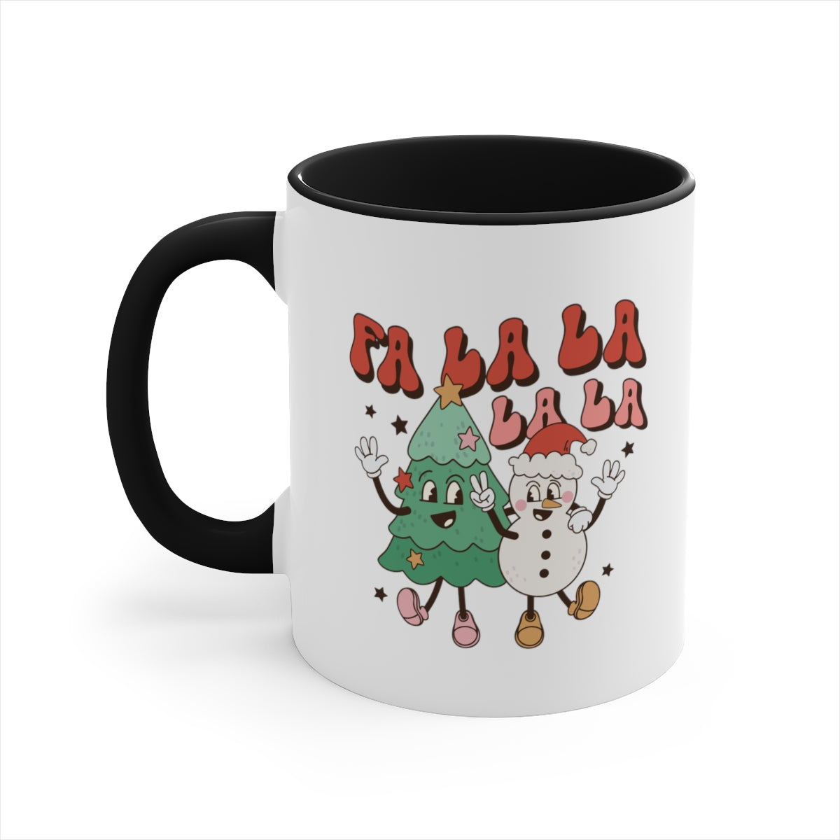 Fa La La La La Tree Snowman - Color Handled Funny Mug