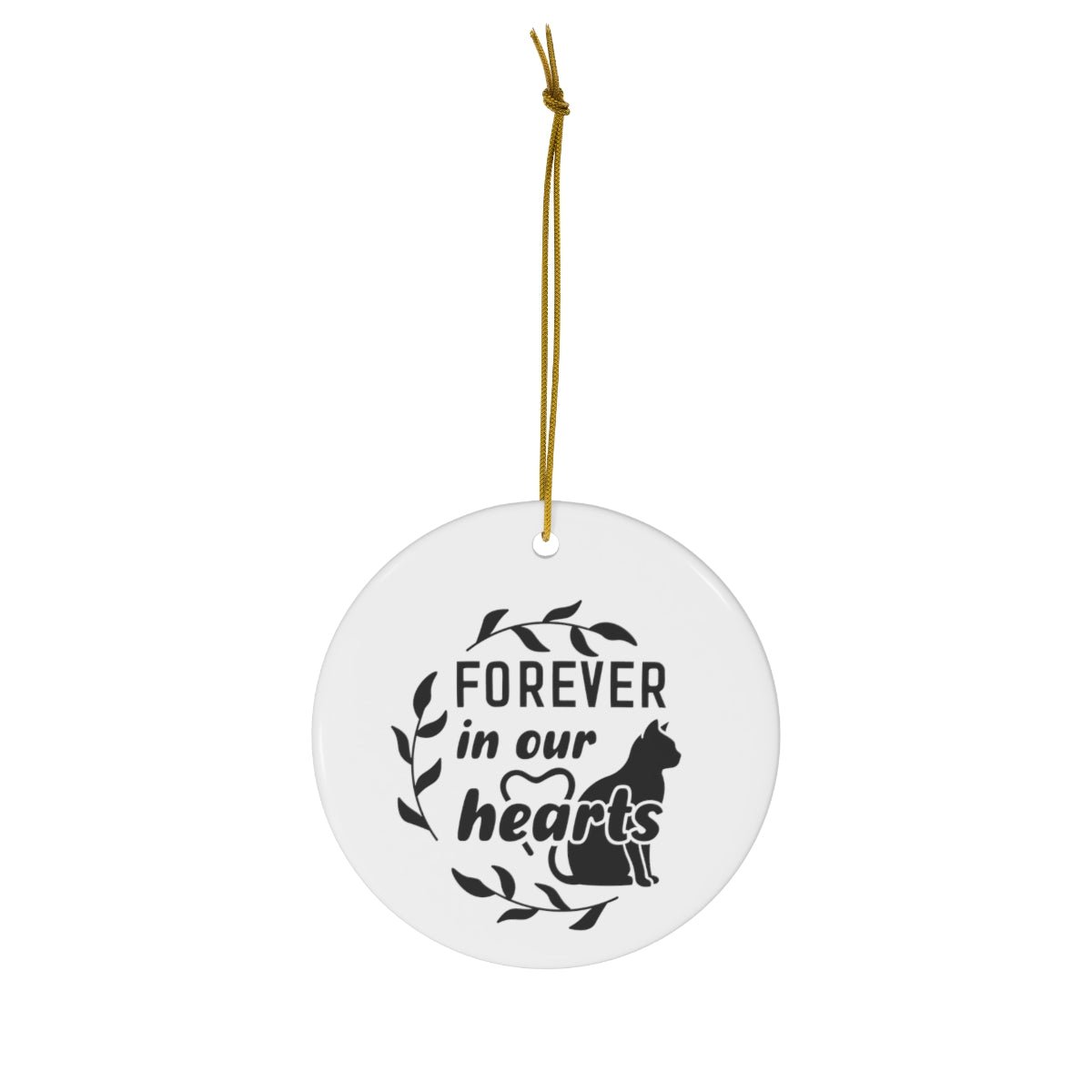 Cat Heart Memorial Ornament - Forever in Our Hearts - We Love Your Gift