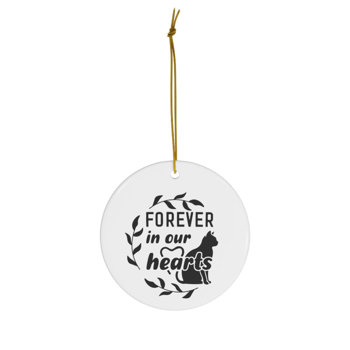 Cat Heart Memorial Ornament - Forever in Our Hearts - We Love Your Gift