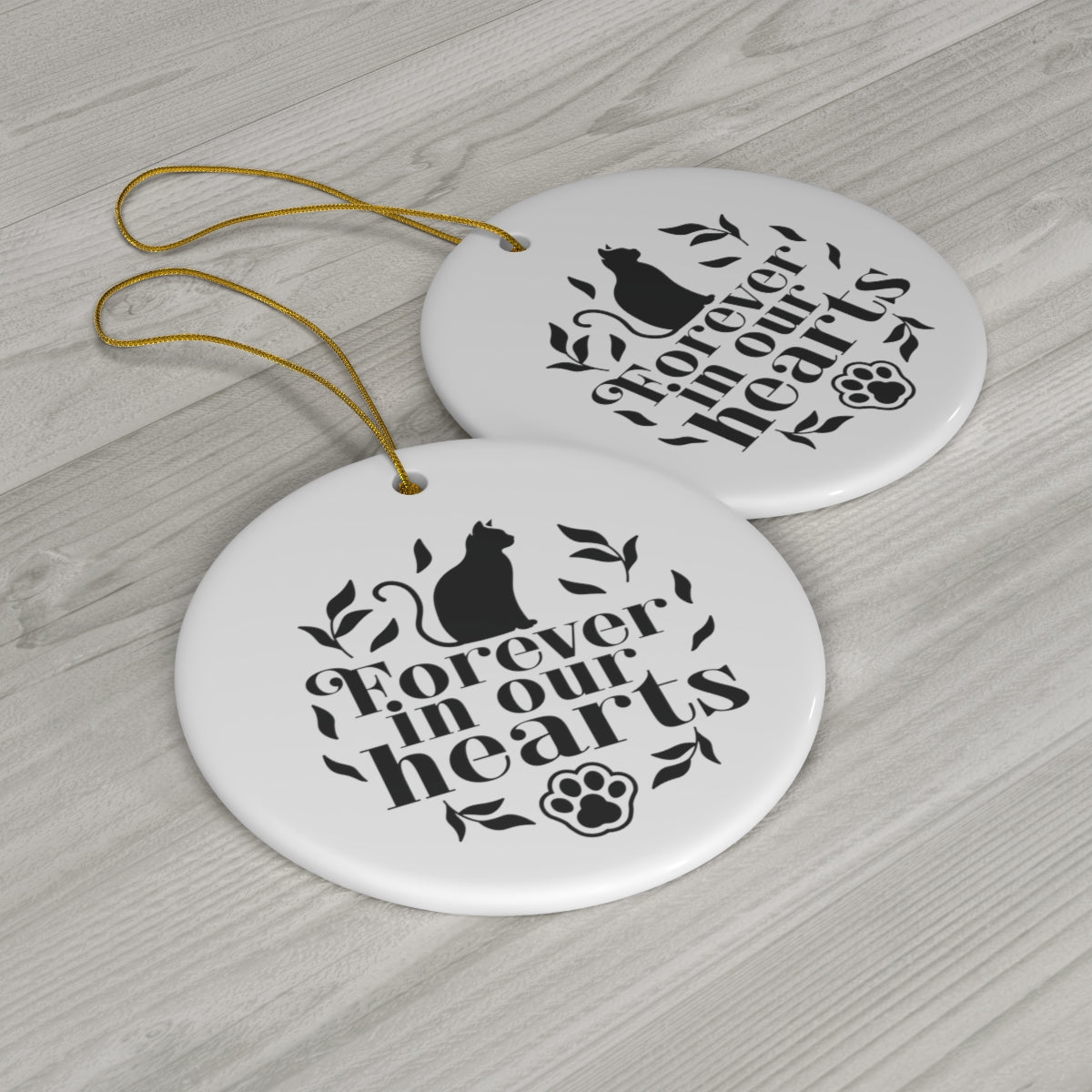 Cat Memorial Ornament - Forever in Our Hearts - We Love Your Gift