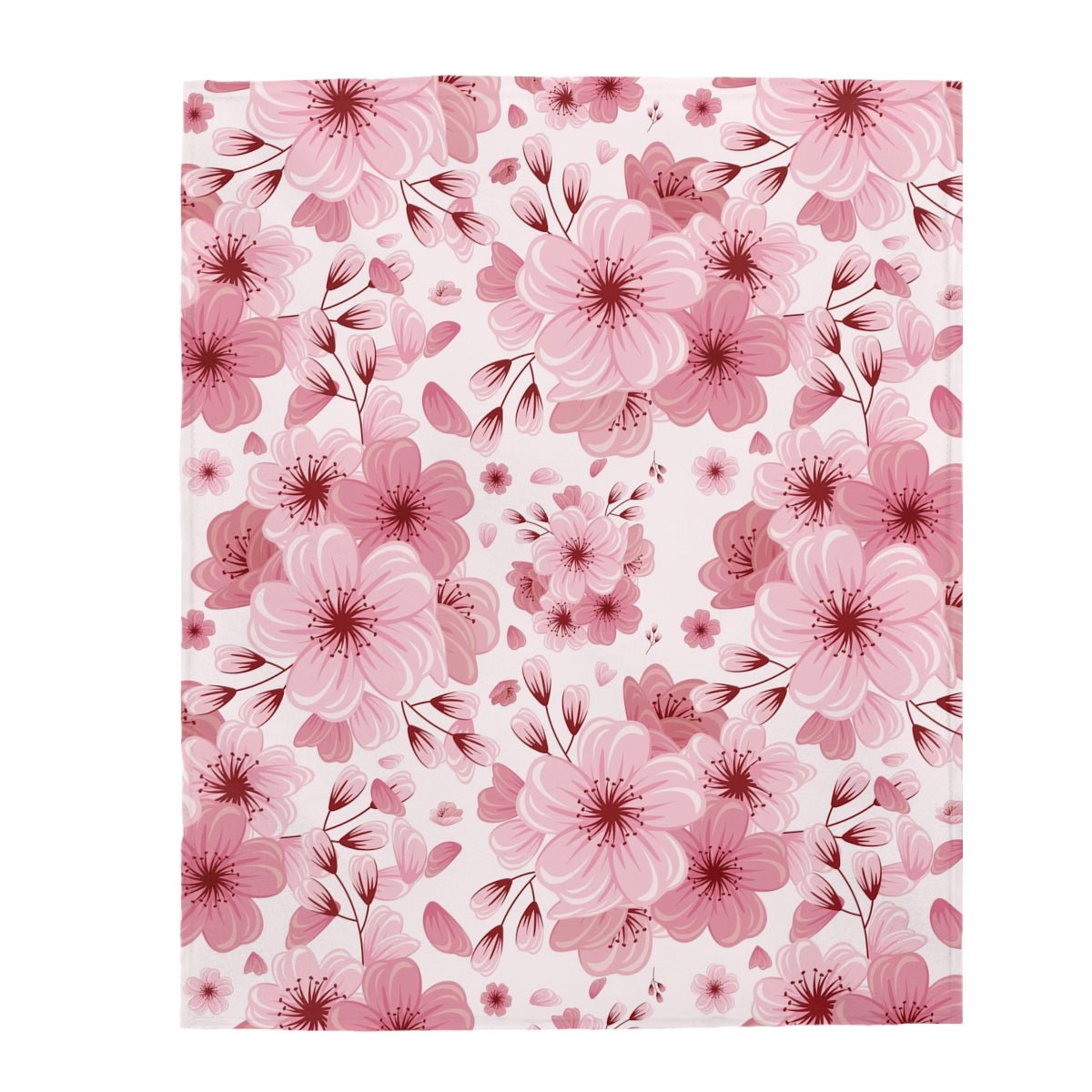 Cherry Blossoms Velveteen Plush Blanket - Super Soft, Warm & Cozy - We Love Your Gift