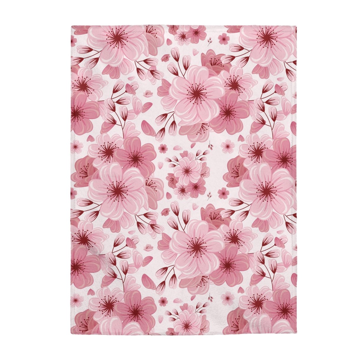 Cherry Blossoms Velveteen Plush Blanket - Super Soft, Warm & Cozy - We Love Your Gift