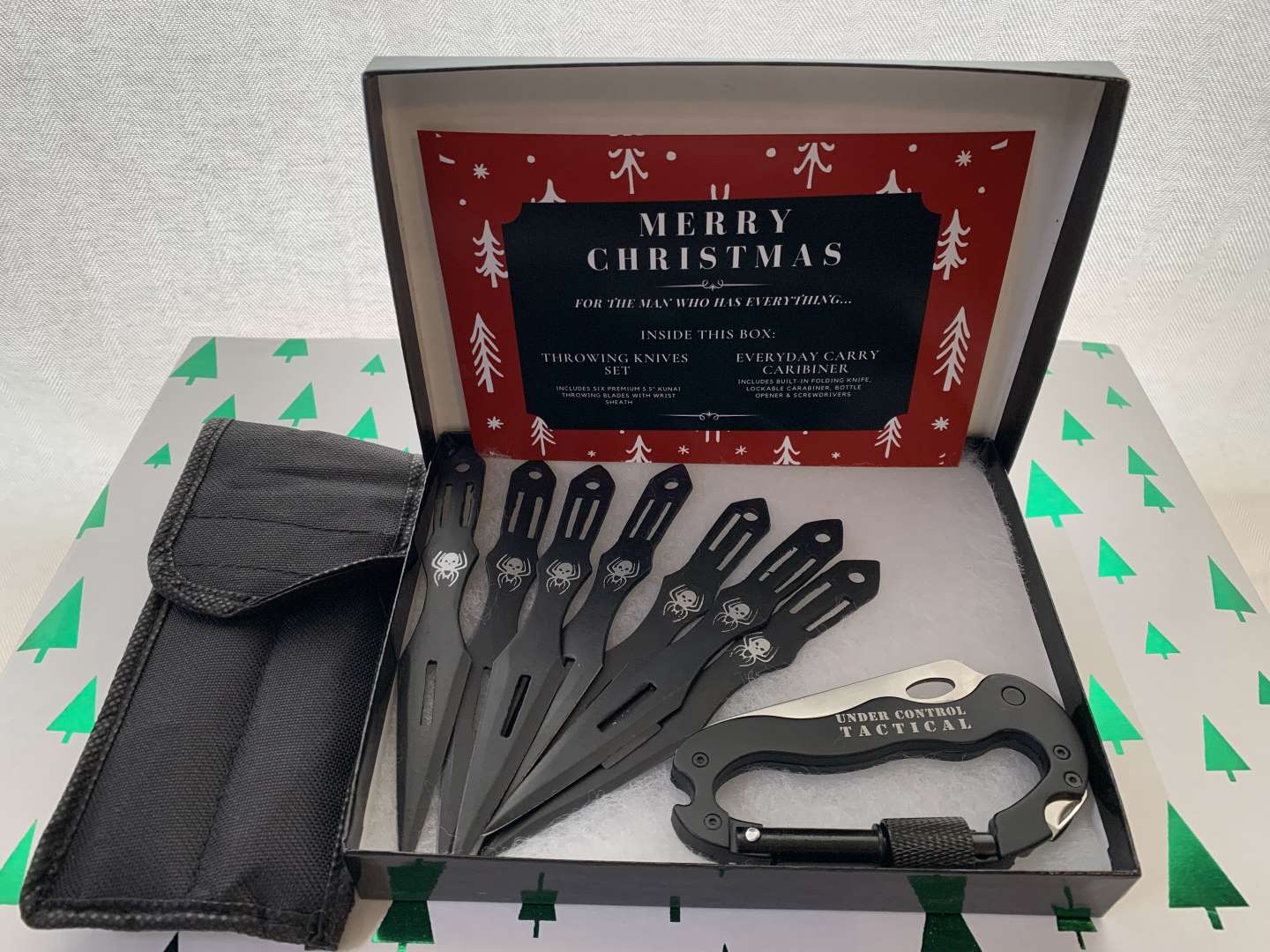 Christmas Bundle 2 - Throwing Knives Set + Everyday Carry Carabiner - We Love Your Gift