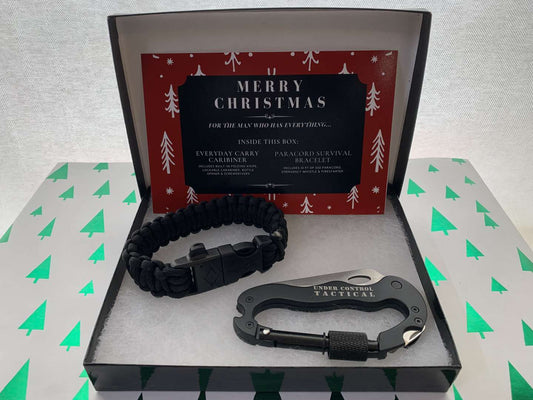 Christmas Bundle 4 - Paracord Survival Bracelet + Everyday Carry Carabiner - We Love Your Gift