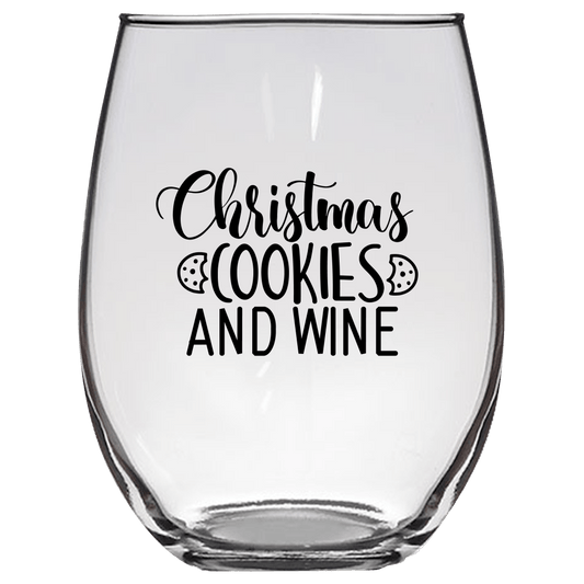 Christmas Cookies and Wine Funny Wine Glass - Gift Idea for Family and Friends - We Love Your Gift