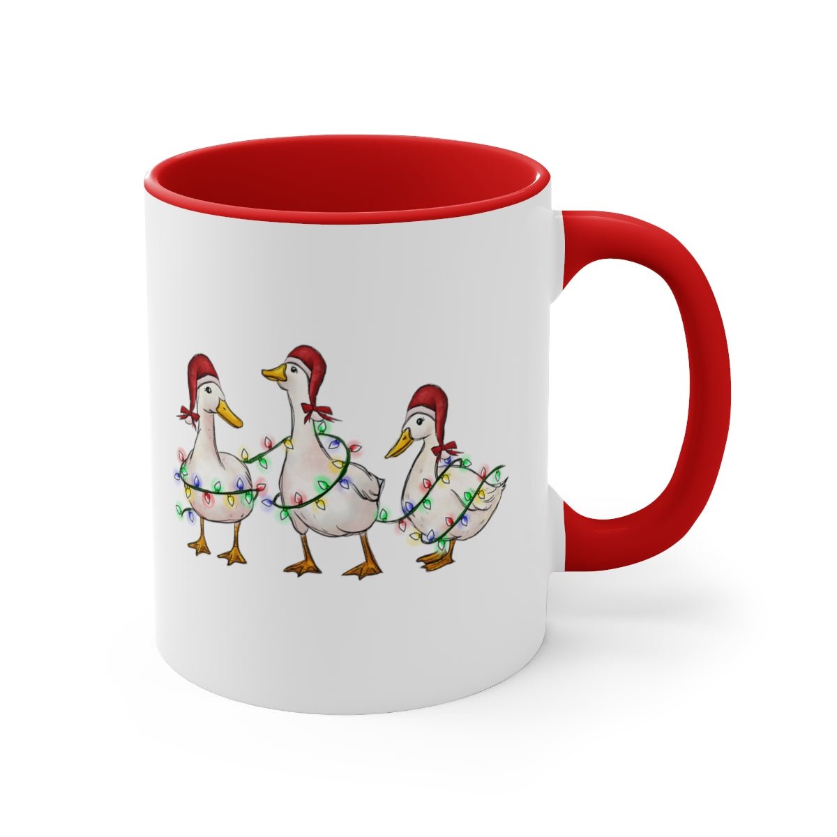 Christmas Geese - Color Handled Funny Mug - We Love Your Gift