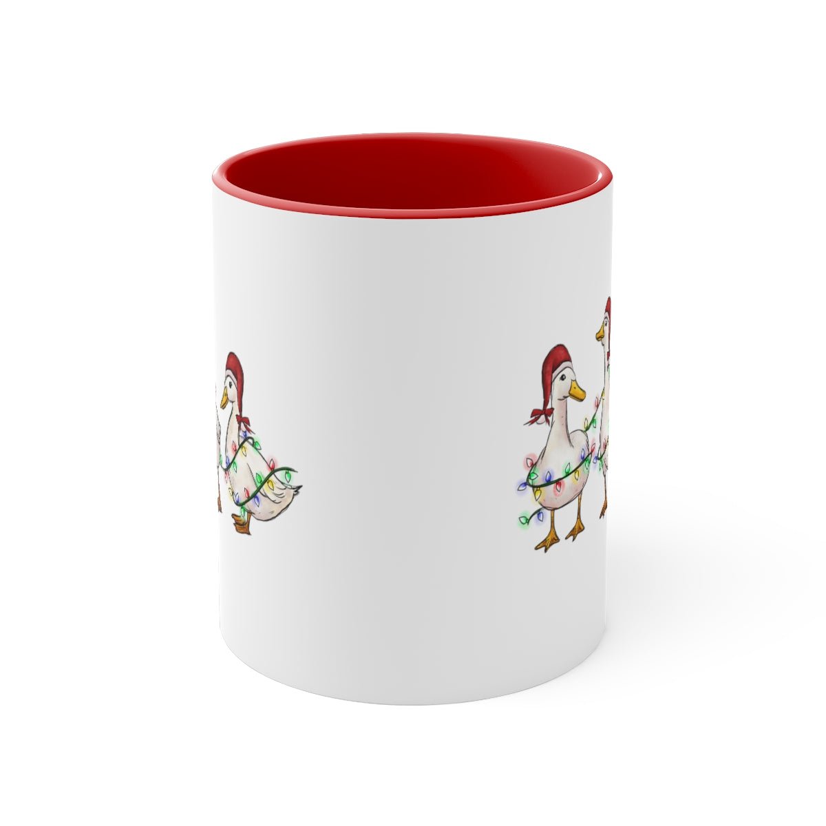 Christmas Geese - Color Handled Funny Mug - We Love Your Gift