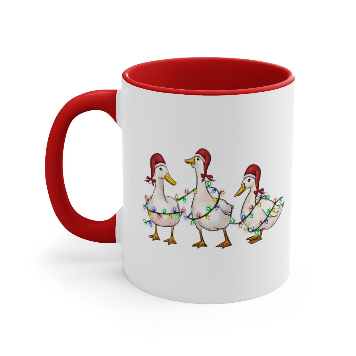 Christmas Geese - Color Handled Funny Mug - We Love Your Gift