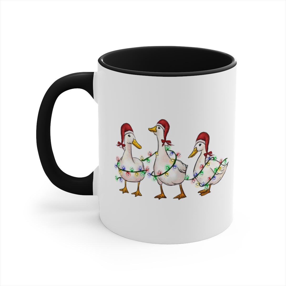 Christmas Geese - Color Handled Funny Mug - We Love Your Gift