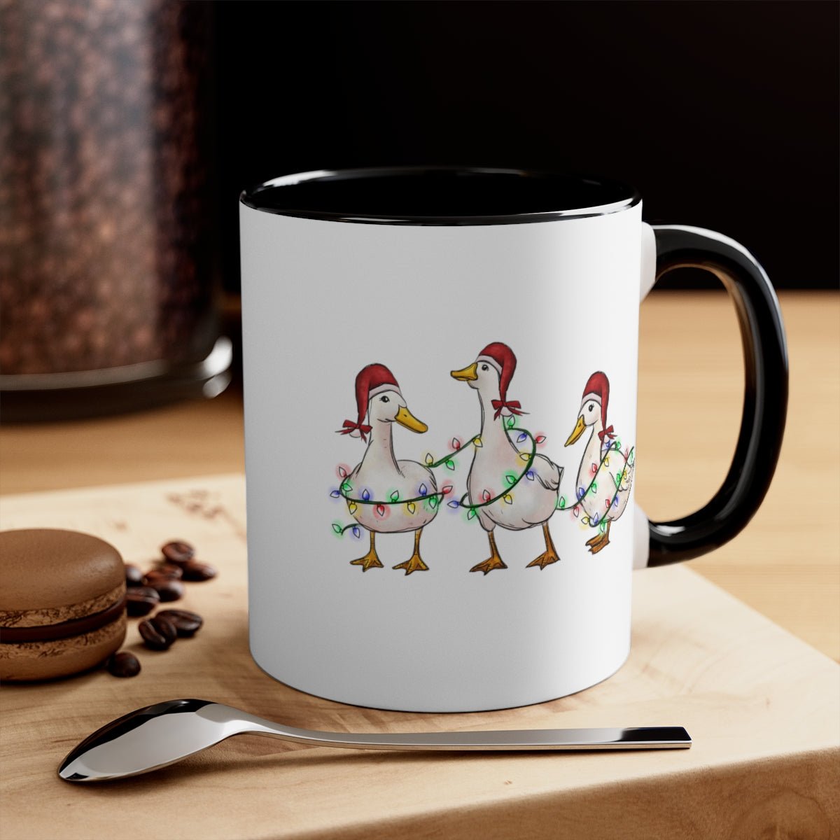 Christmas Geese - Color Handled Funny Mug - We Love Your Gift