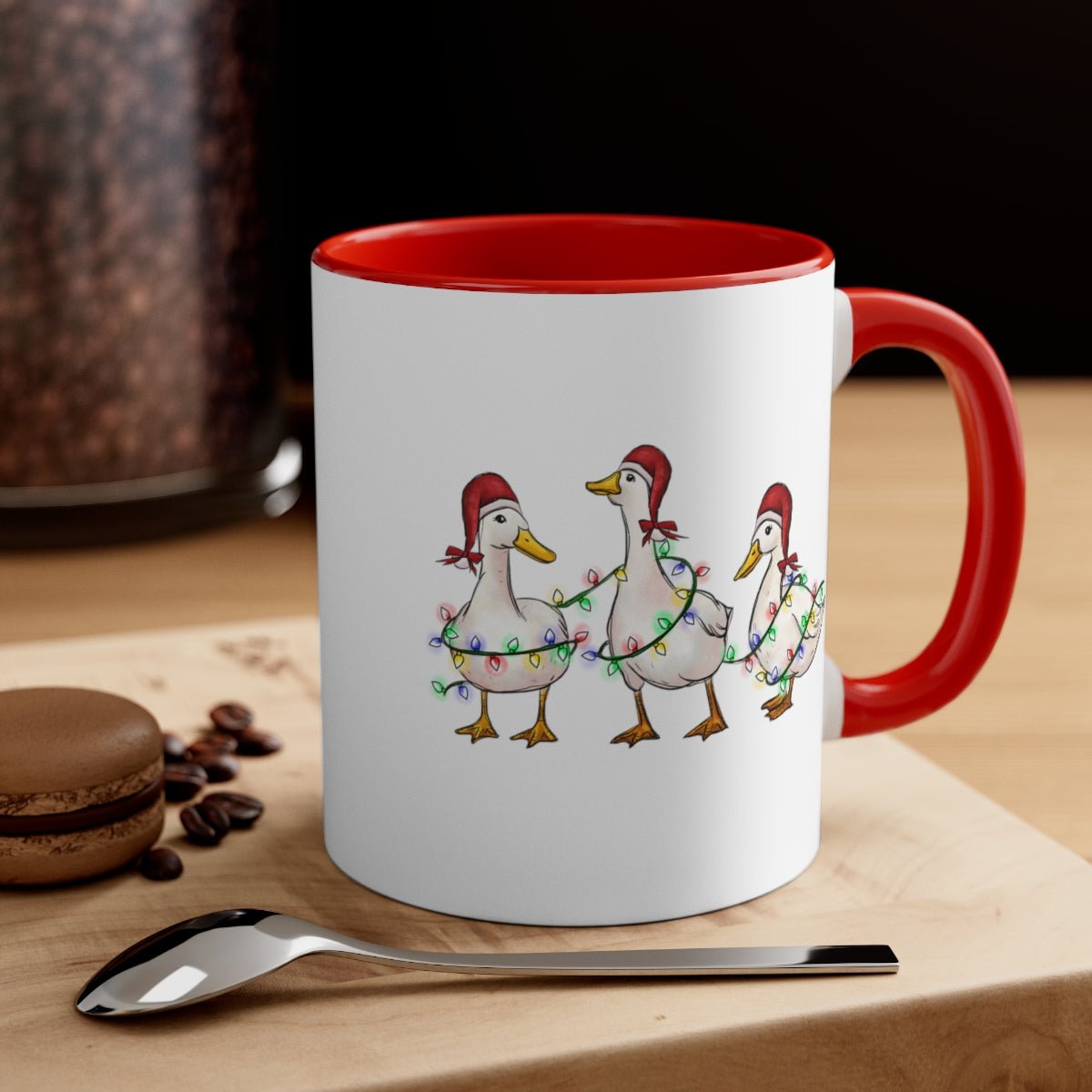 Christmas Geese - Color Handled Funny Mug - We Love Your Gift