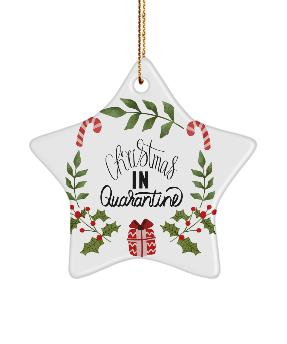 Christmas In Quarantine Funny Christmas Ceramic Ornament for Family Tree Hanging (version 1) - We Love Your Gift