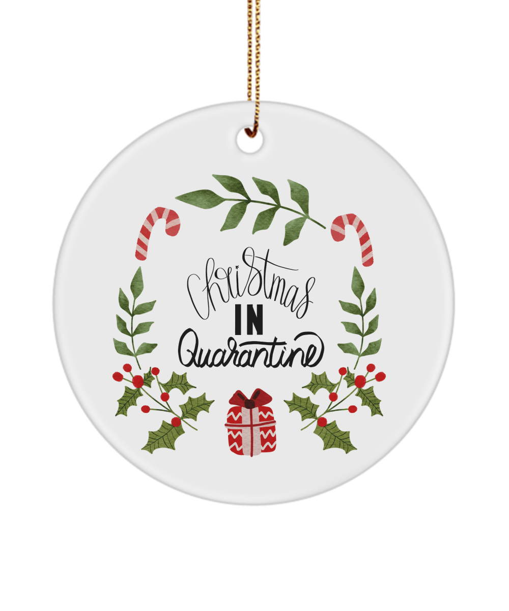 Christmas In Quarantine Funny Christmas Ceramic Ornament for Family Tree Hanging (version 1) - We Love Your Gift