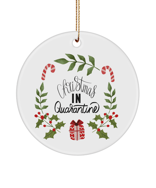 Christmas In Quarantine Funny Christmas Ceramic Ornament for Family Tree Hanging (version 1) - We Love Your Gift