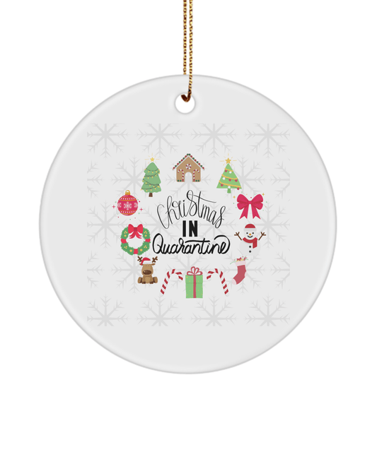 Christmas In Quarantine Funny Christmas Ceramic Ornament for Family Tree Hanging (version 2) - We Love Your Gift