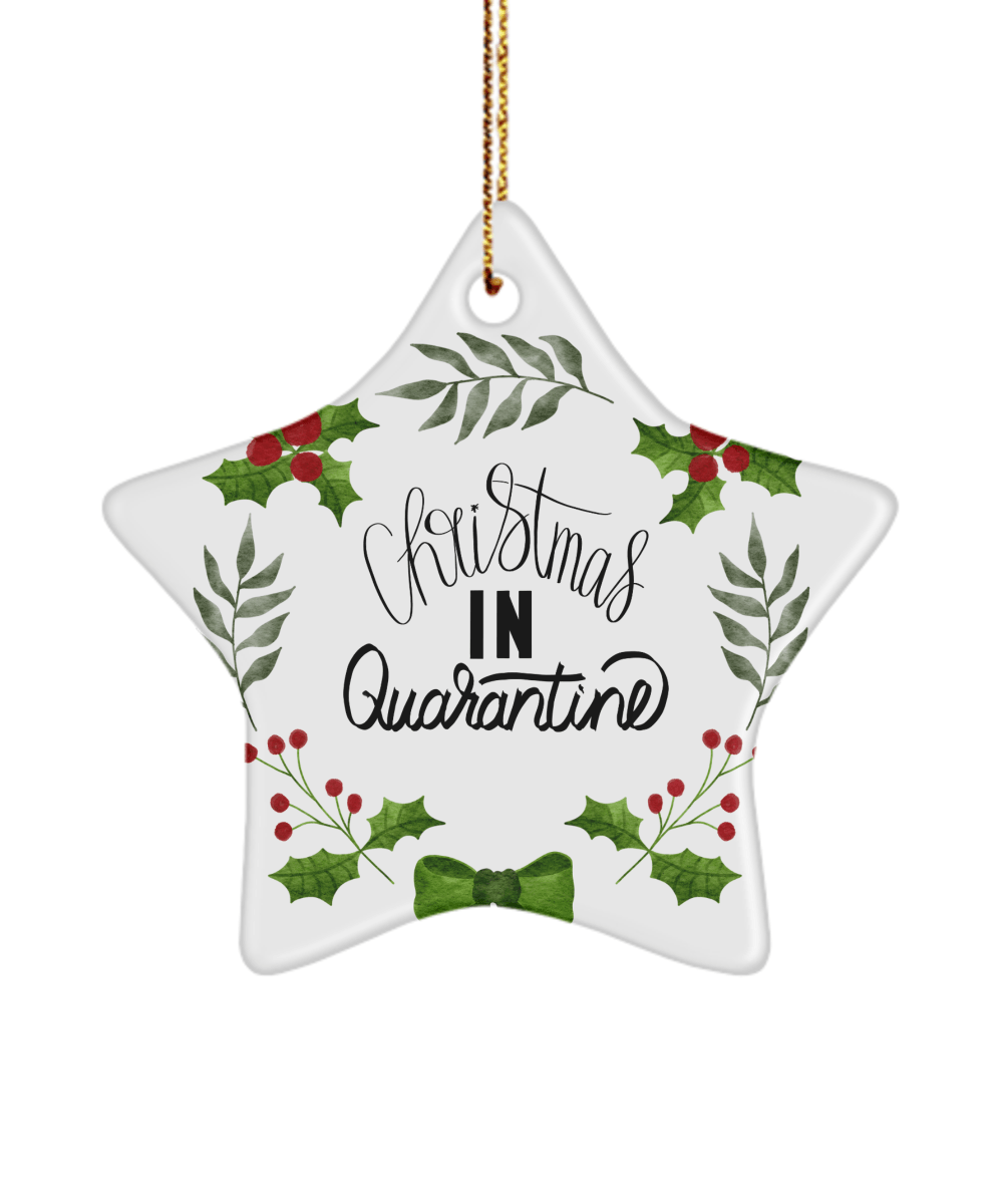 Christmas In Quarantine Funny Christmas Ceramic Ornament for Family Tree Hanging (version 3) - We Love Your Gift