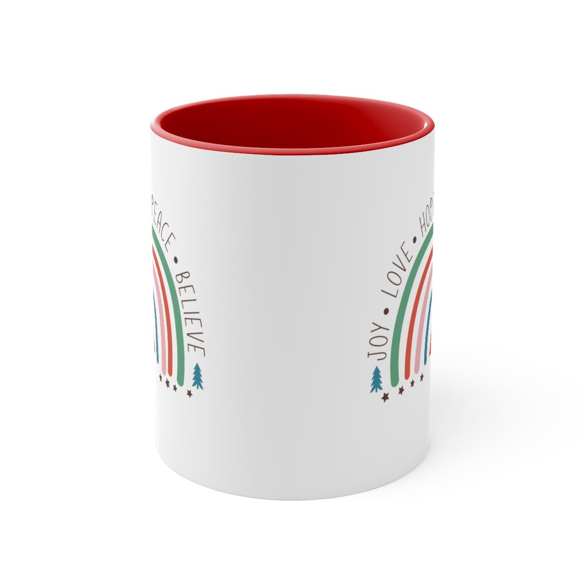 Christmas Joy Love Hope Peace Believe - Color Handled Mug - We Love Your Gift