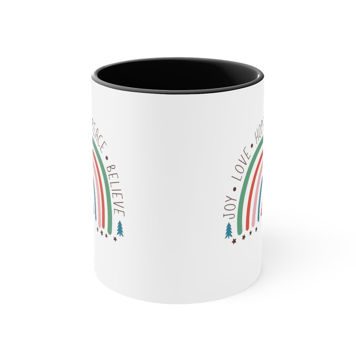 Christmas Joy Love Hope Peace Believe - Color Handled Mug - We Love Your Gift