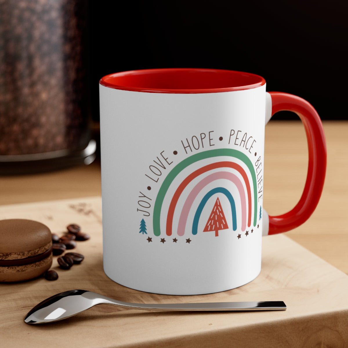Christmas Joy Love Hope Peace Believe - Color Handled Mug - We Love Your Gift