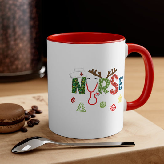 Christmas Nurse - Color Handled Funny Mug - We Love Your Gift